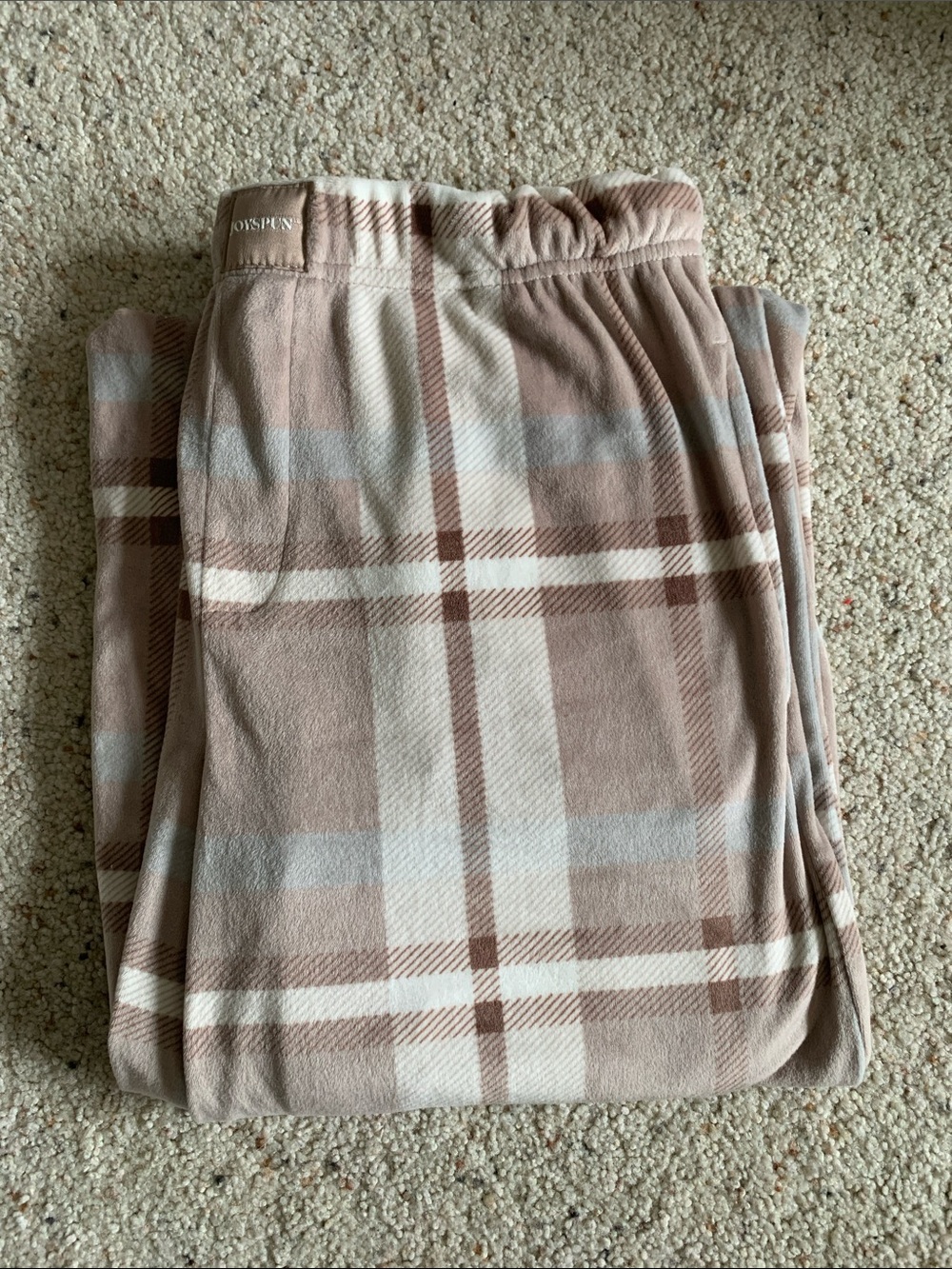 Brown Plaid Pull-On Lounge Pants